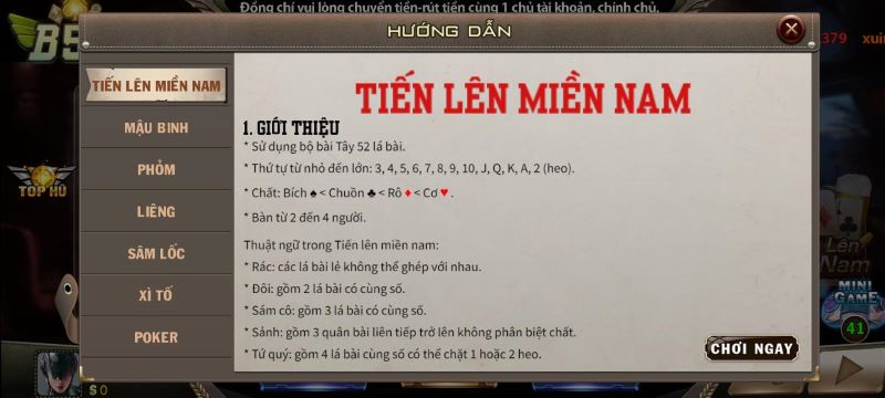 Cùng tìm hiểu luật xếp bài khi tham gia Tiến lên miền Nam tại B52