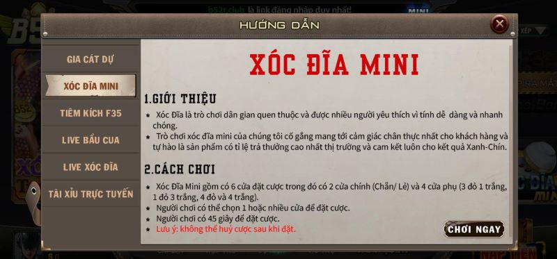 Nắm rõ luật chơi Xóc đĩa mini để trở thành cao thủ tại B52 