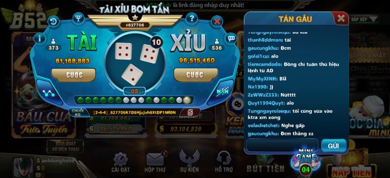 Tựa game Tài xỉu B52 đặc sắc với nhiều phiên bản thú vị