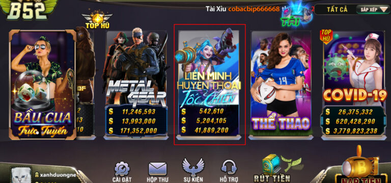 Liên minh huyền thoại tại B52 là một sảnh game nổ hũ mau làm giàu