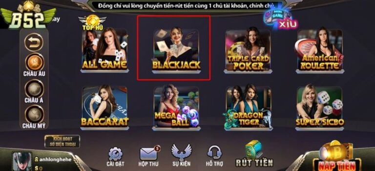 Top 3 tựa game Casino Baccarat, Roulette, Blackjack đẳng cấp
